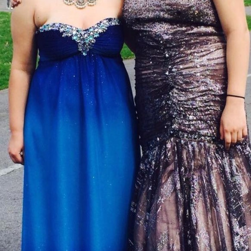 Blue ombré prom dress